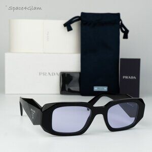 BRAND NEW Prada PR17WS 16K40J Black Violet Rectangle Unisex Sunglasses